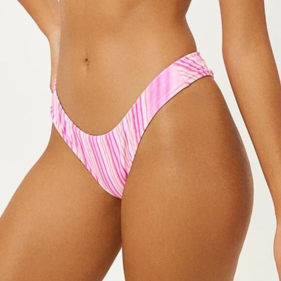 Frankie's Bikinis Other - NWT Frankie’s Bikinis Katarina Cheeky Solar Stripe Velvet Bikini Bottoms
